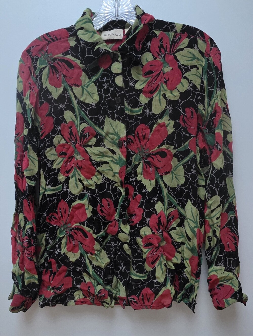 PUTUMAYO | Floral Button-down Blouse, Sz. S